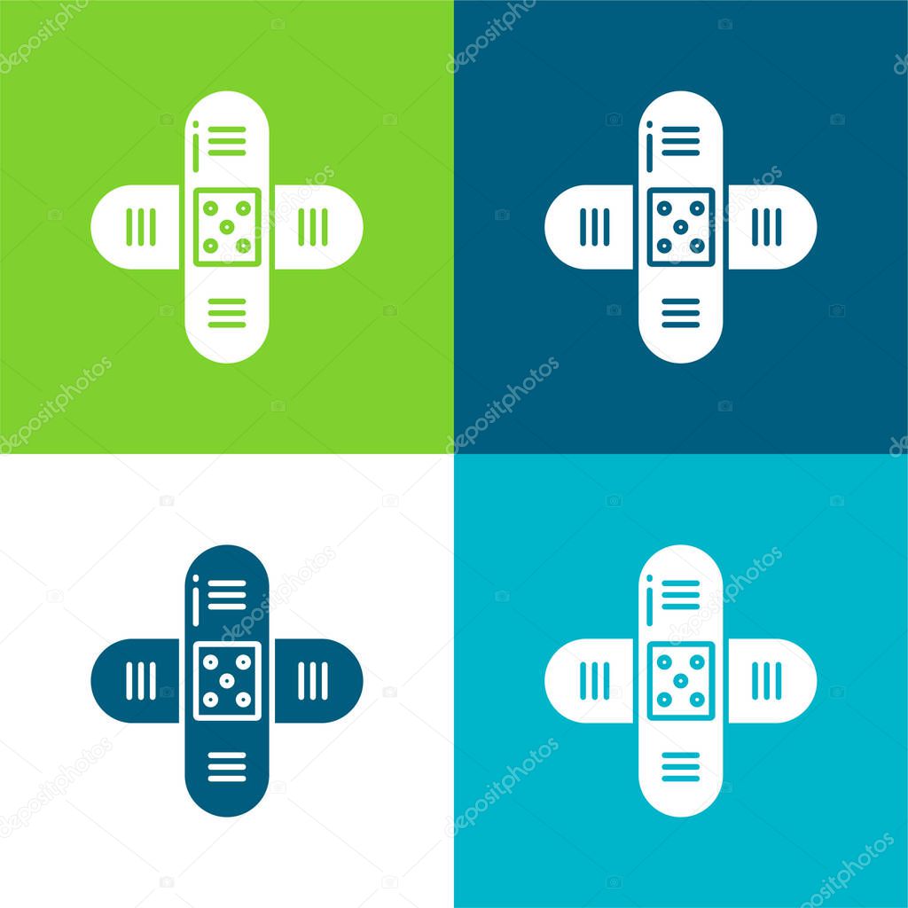 Bandage Flat four color minimal icon set