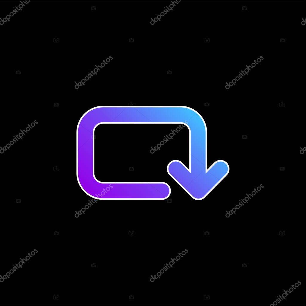Arrow Of Rounded Rectangular Clockwise Rotation blue gradient vector icon