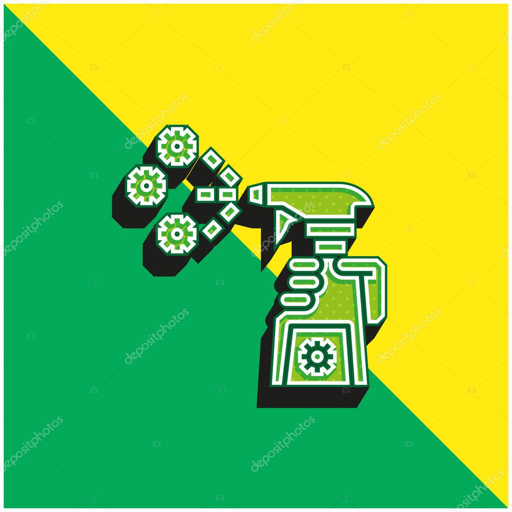 Antibacterial Green and yellow modern 3d vector icon logo