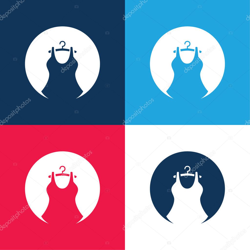 All About Style blue and red four color minimal icon set