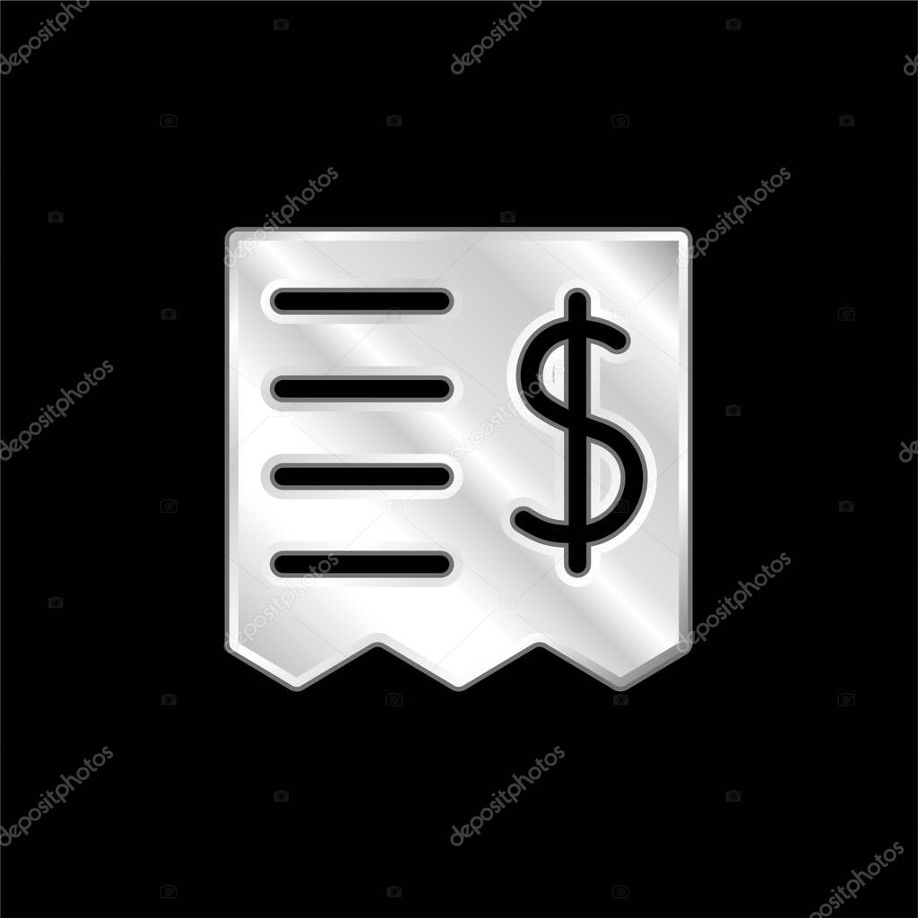 Bill silver plated metallic icon