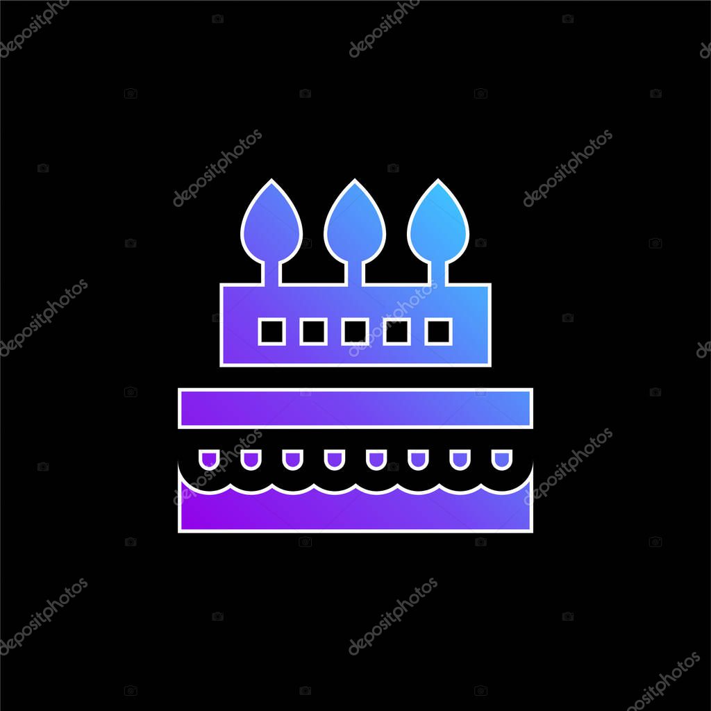 Birthday Cake blue gradient vector icon