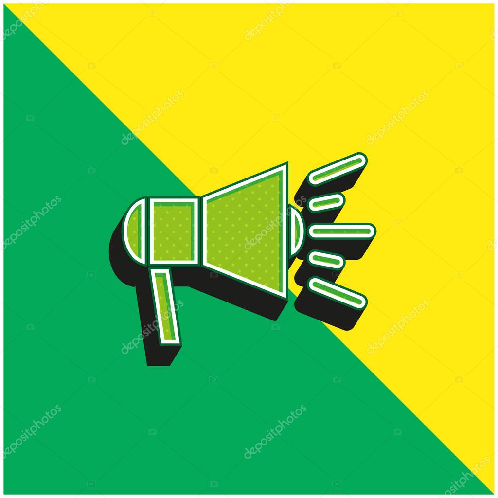Announcement Green and yellow modern 3d vector icon logo