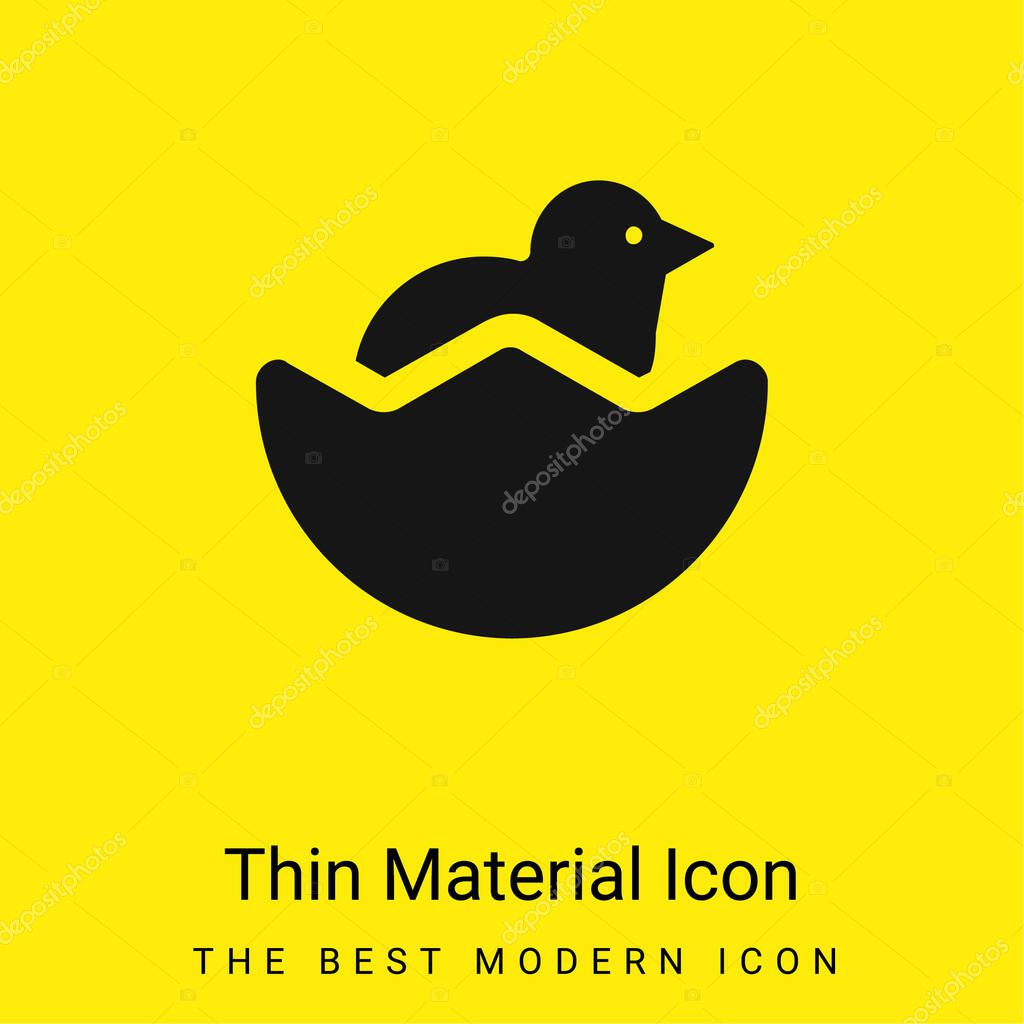 Baby Chicken And Half Egg Shell minimal bright yellow material icon