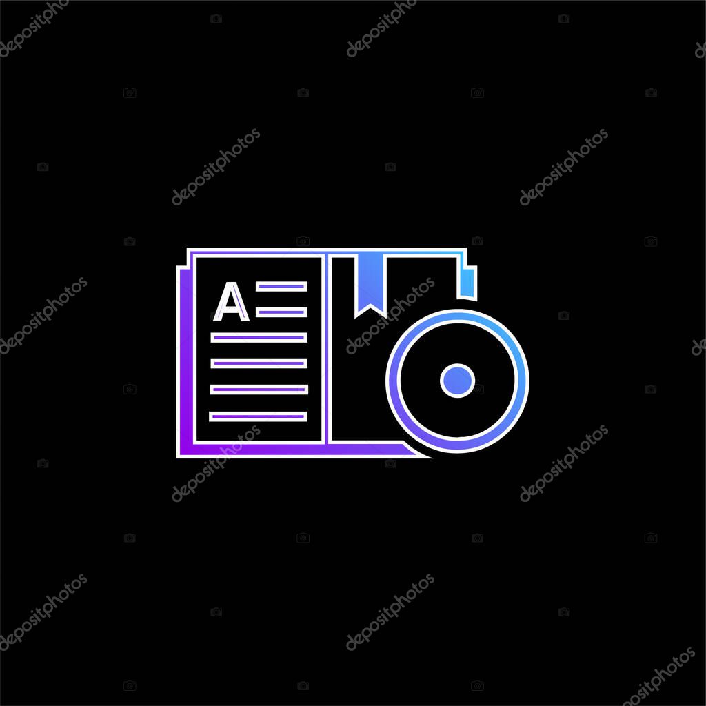 Book blue gradient vector icon