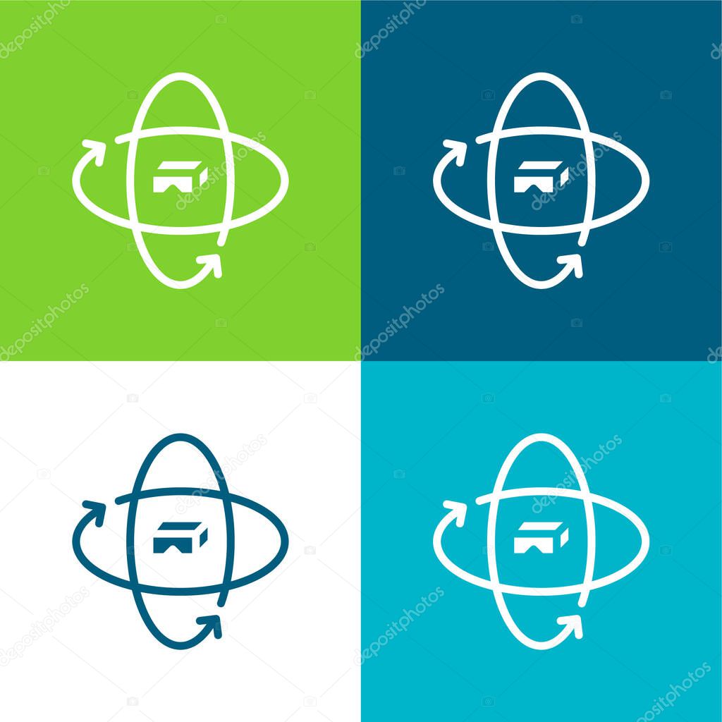 360 Degrees Flat four color minimal icon set