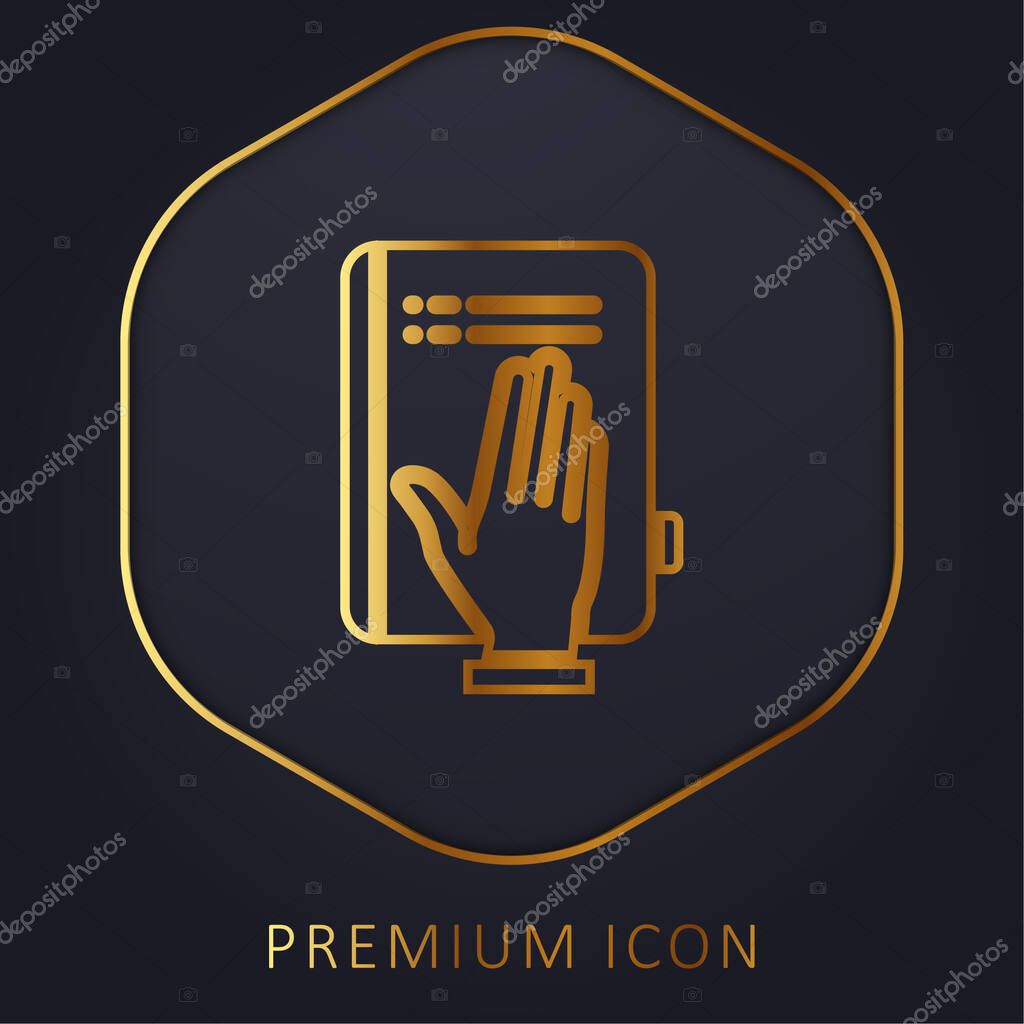 Book golden line premium logo or icon