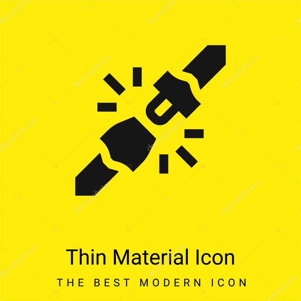 Belt minimal bright yellow material icon