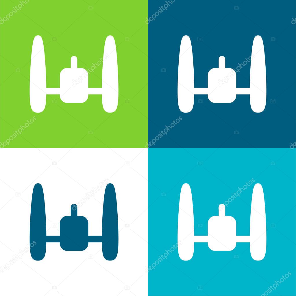 Attack Plane Flat four color minimal icon set