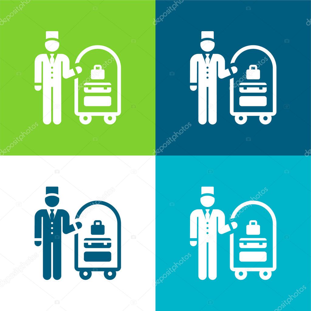 Bellboy Flat four color minimal icon set