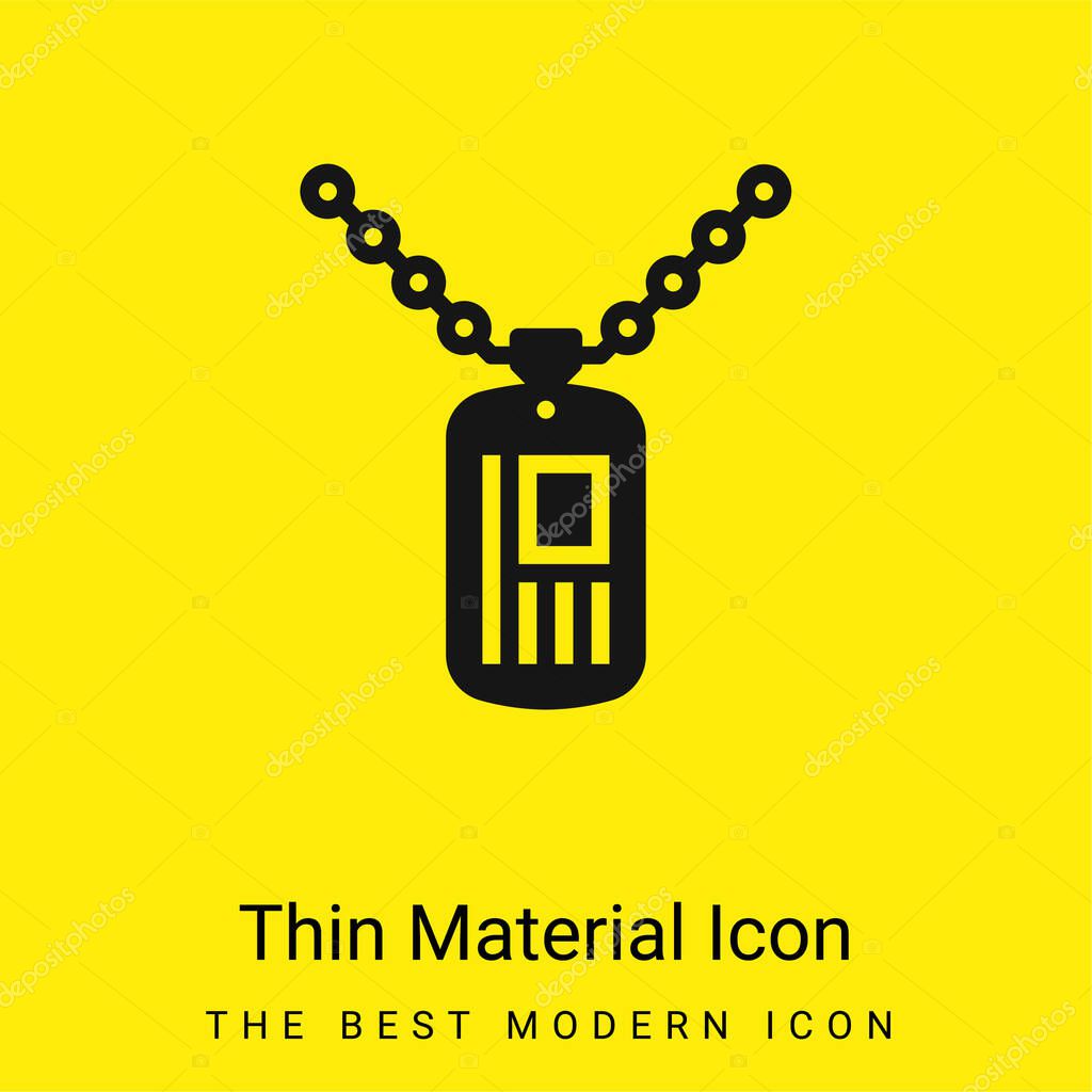 Army Dog Tag minimal bright yellow material icon
