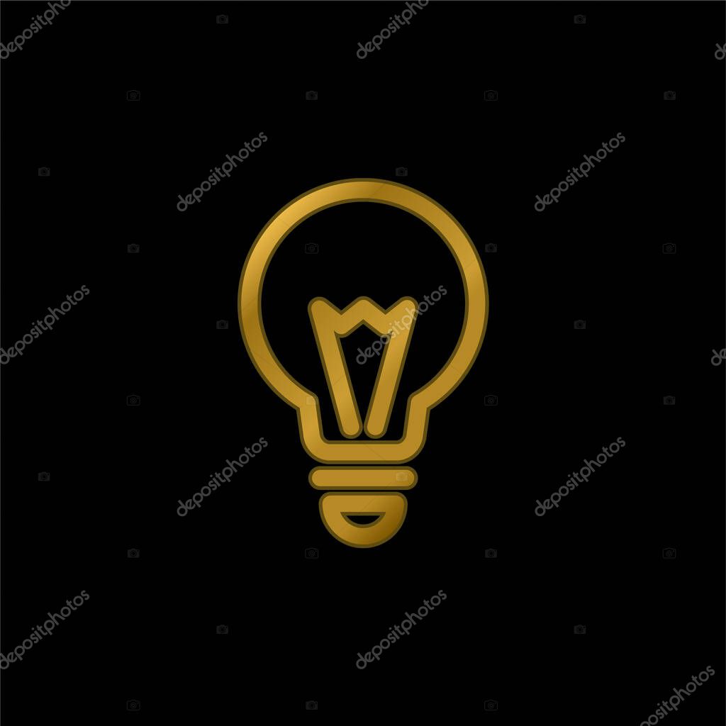 Big Light gold plated metalic icon or logo vector