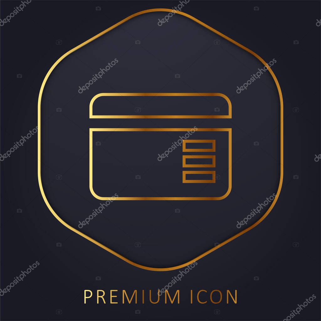 Banking Card golden line premium logo or icon