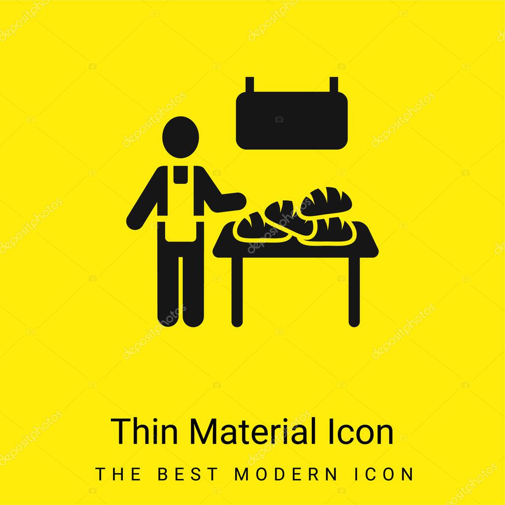Bakery Vendor minimal bright yellow material icon