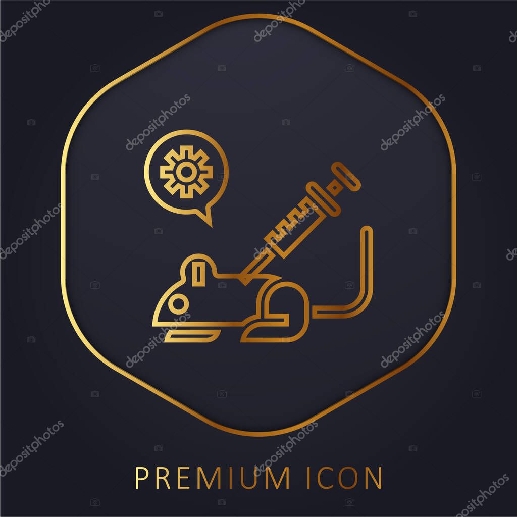 Animal Testing golden line premium logo or icon