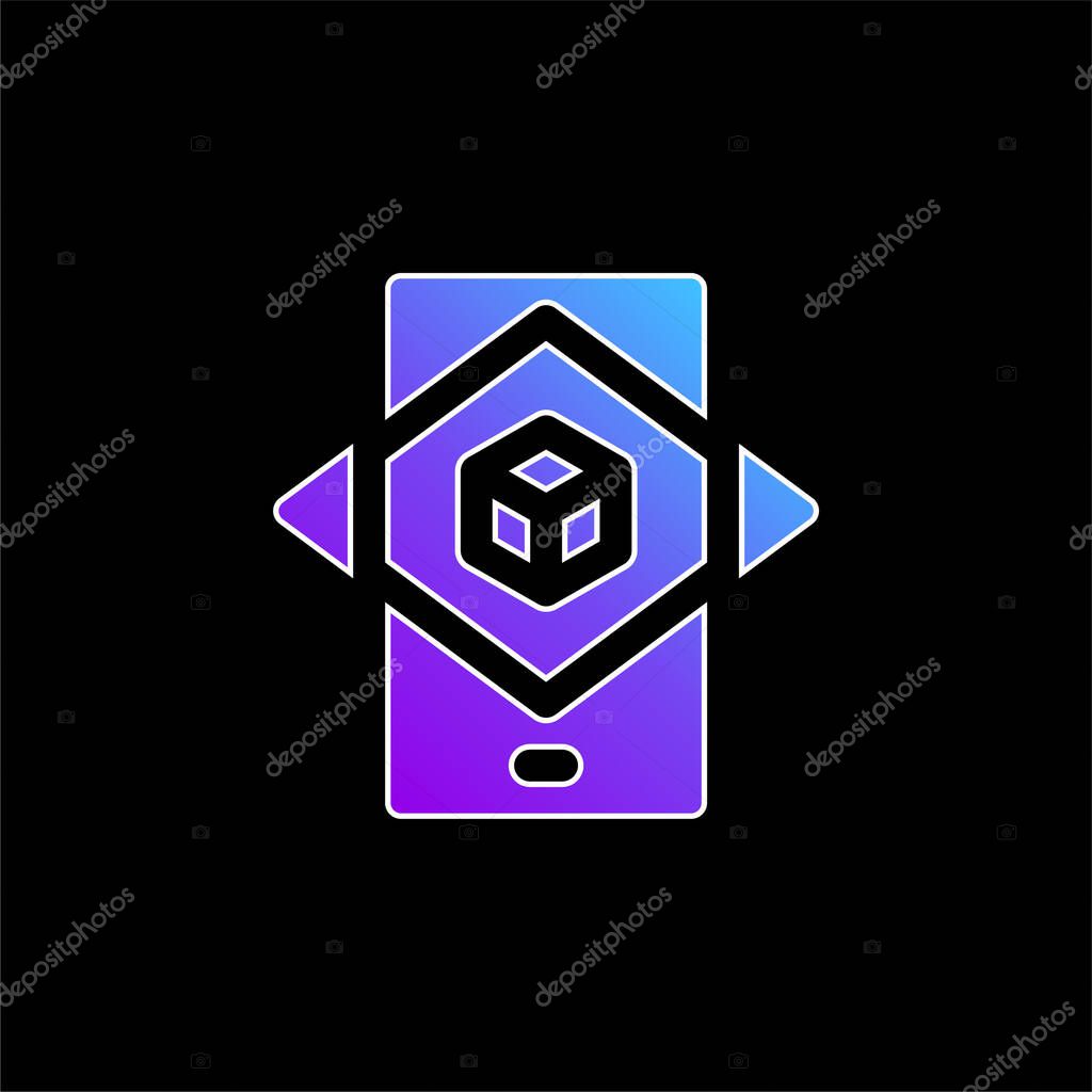 Augmented Reality blue gradient vector icon