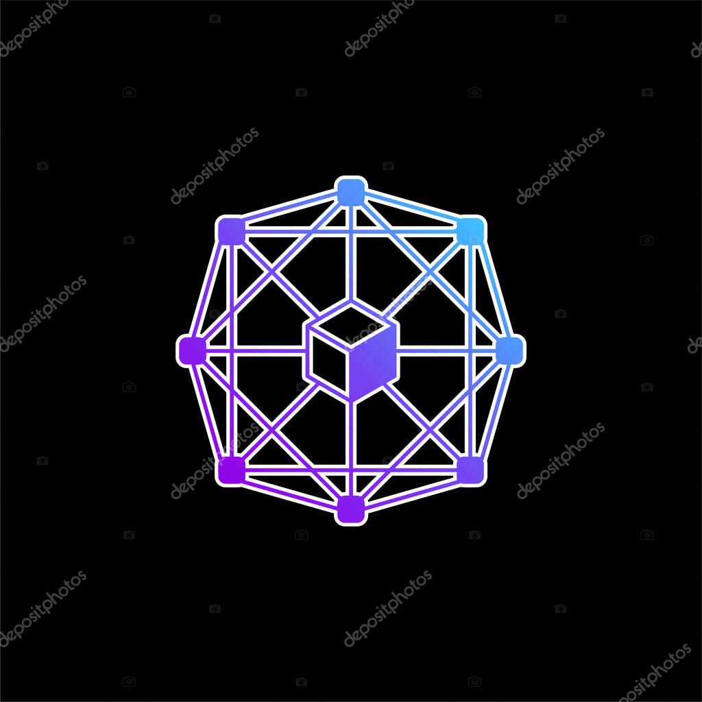 Blockchain blue gradient vector icon