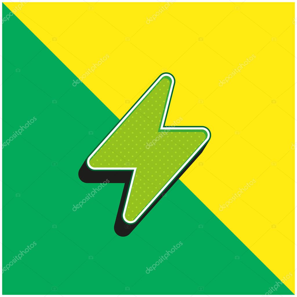 Bolt Green and yellow modern 3d vector icon logo