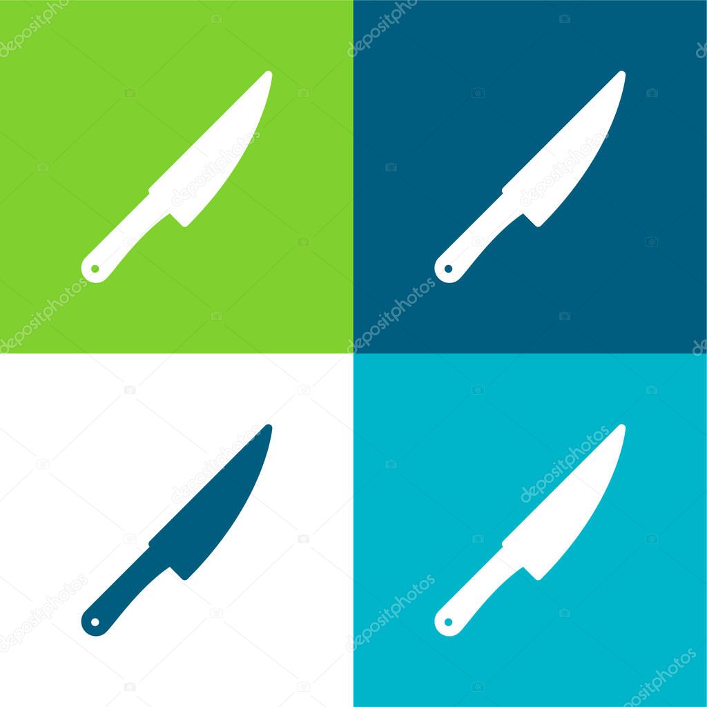 Big Knife Flat four color minimal icon set