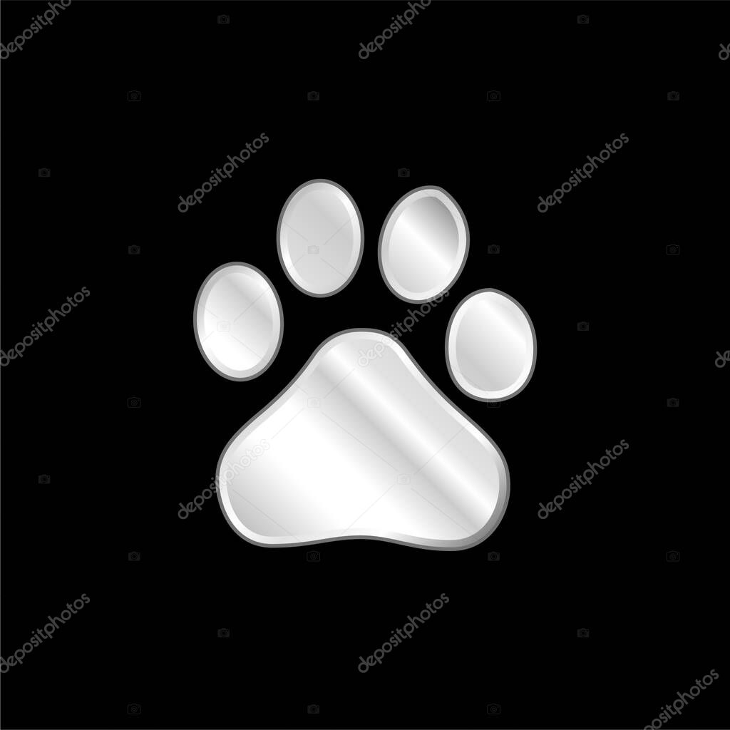 Baidu silver plated metallic icon