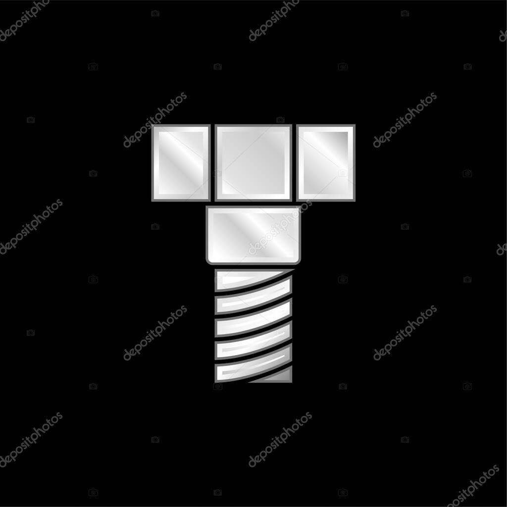 Bolt silver plated metallic icon