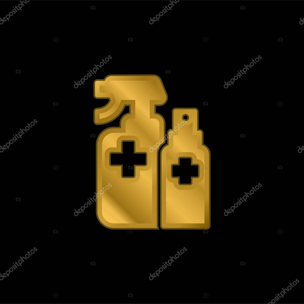 Alcohol gold plated metalic icon or logo vector