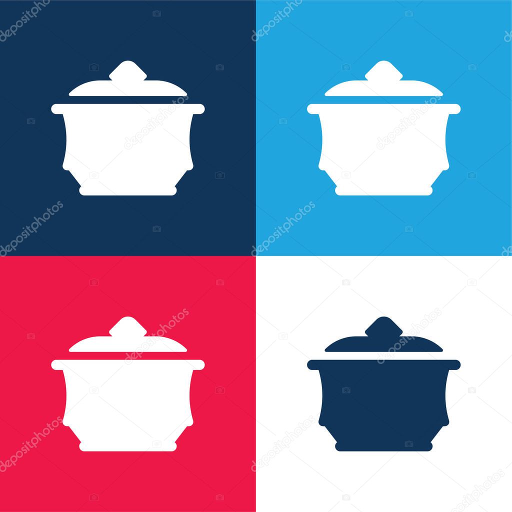 Amphora blue and red four color minimal icon set