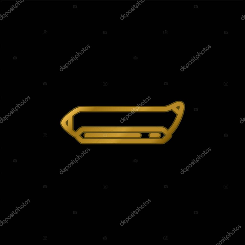 Banana Boat gold plated metalic icon or logo vector