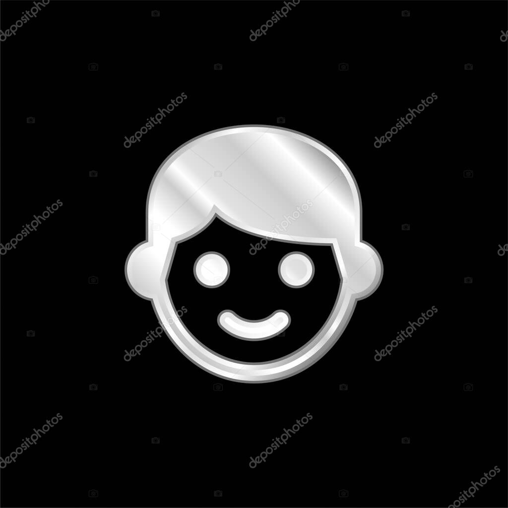 Boy silver plated metallic icon