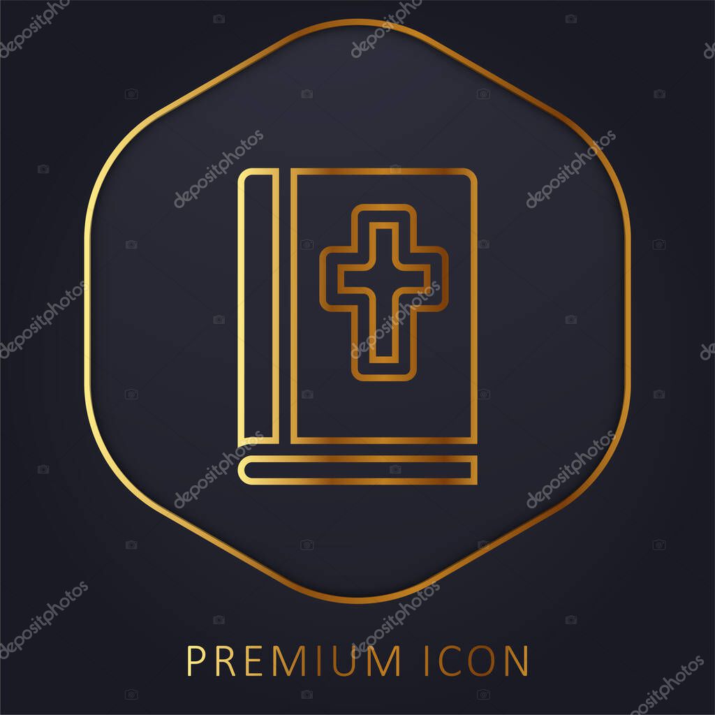 Bible golden line premium logo or icon
