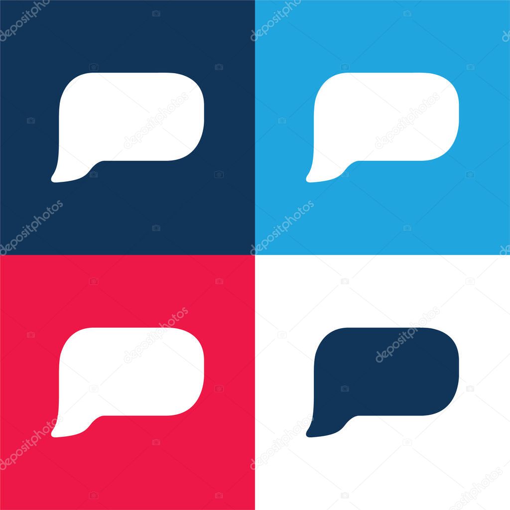 Black Empty Speech Bubble blue and red four color minimal icon set