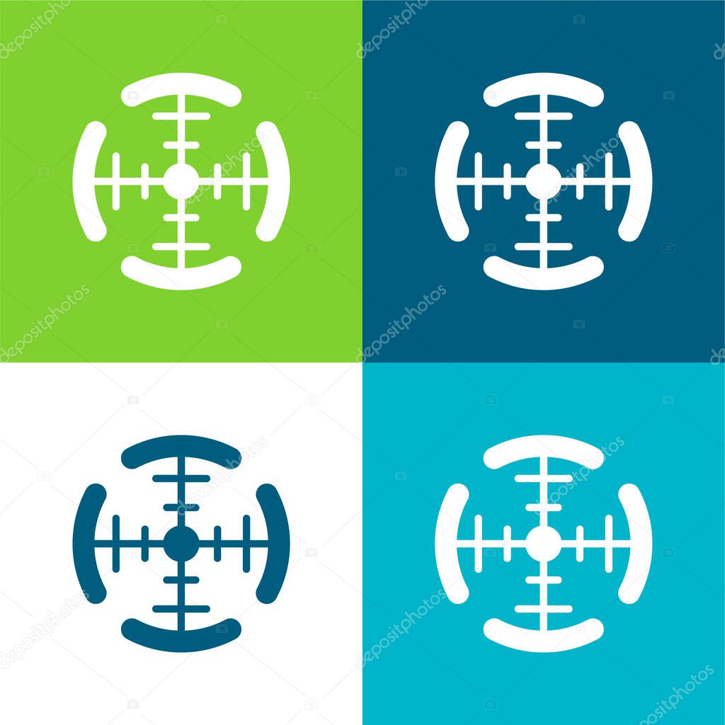 Aim Flat four color minimal icon set