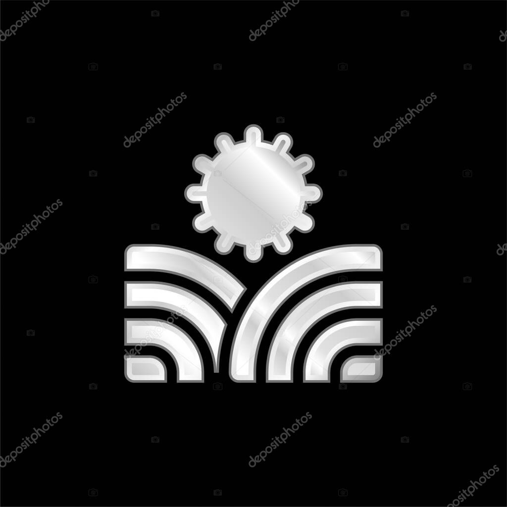 Agriculture silver plated metallic icon