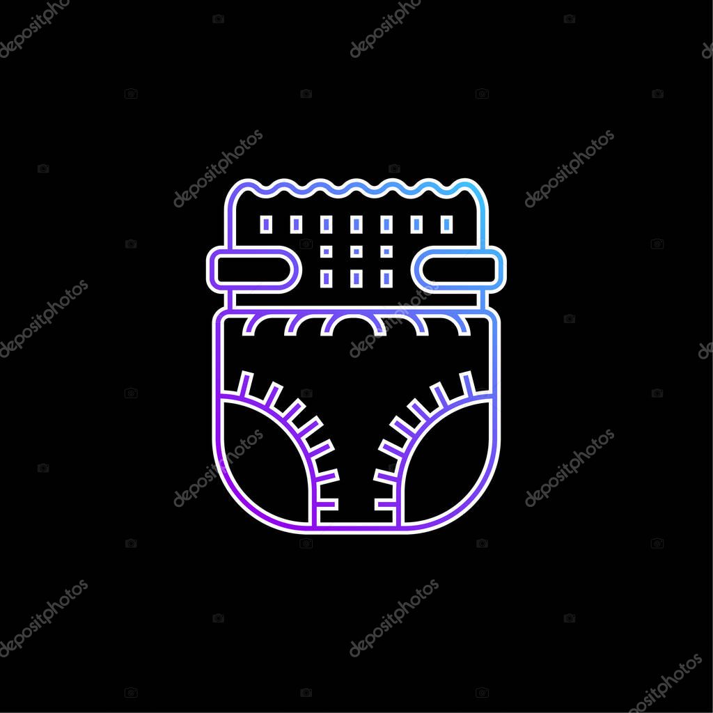 Baby Diaper blue gradient vector icon