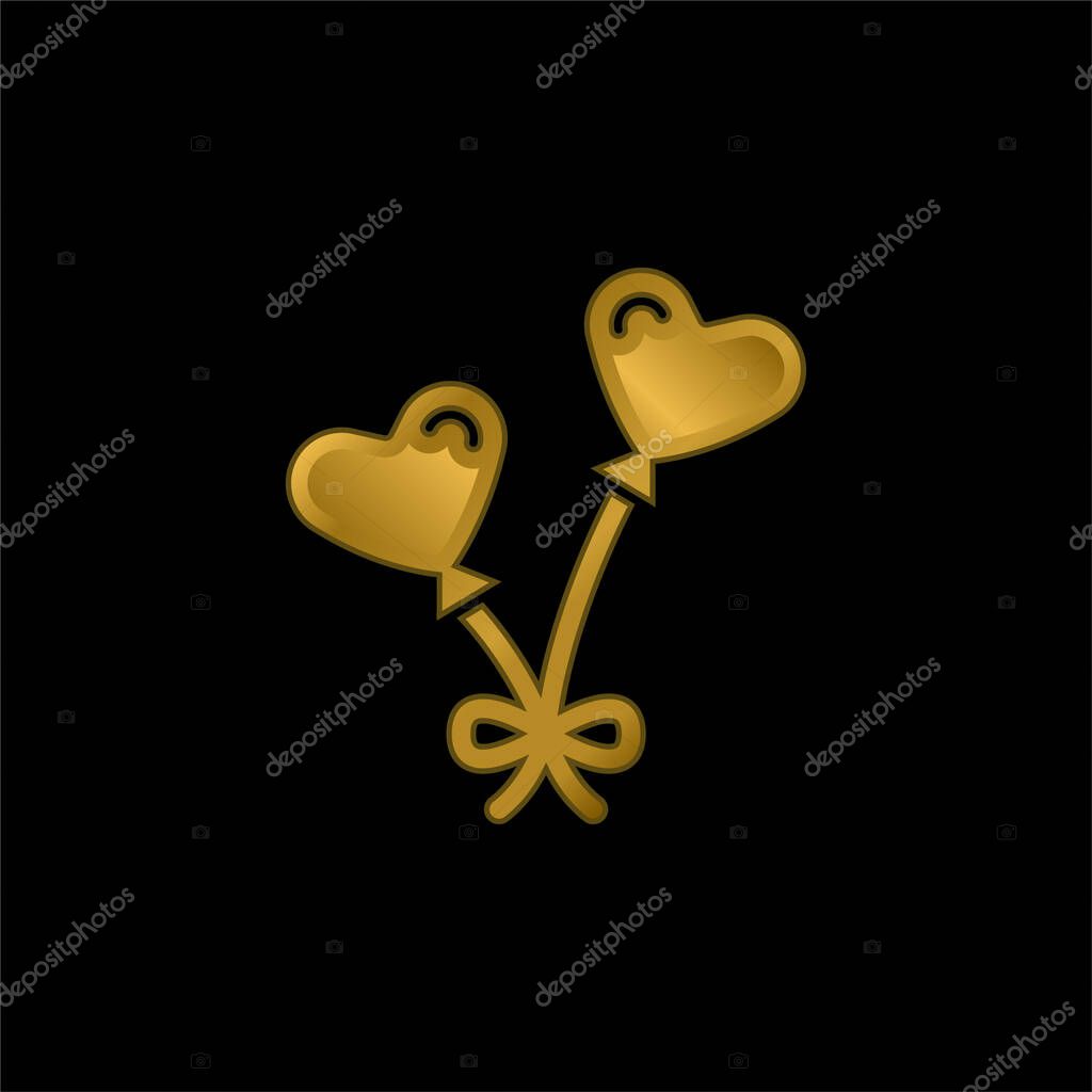 Balloons gold plated metalic icon or logo vector