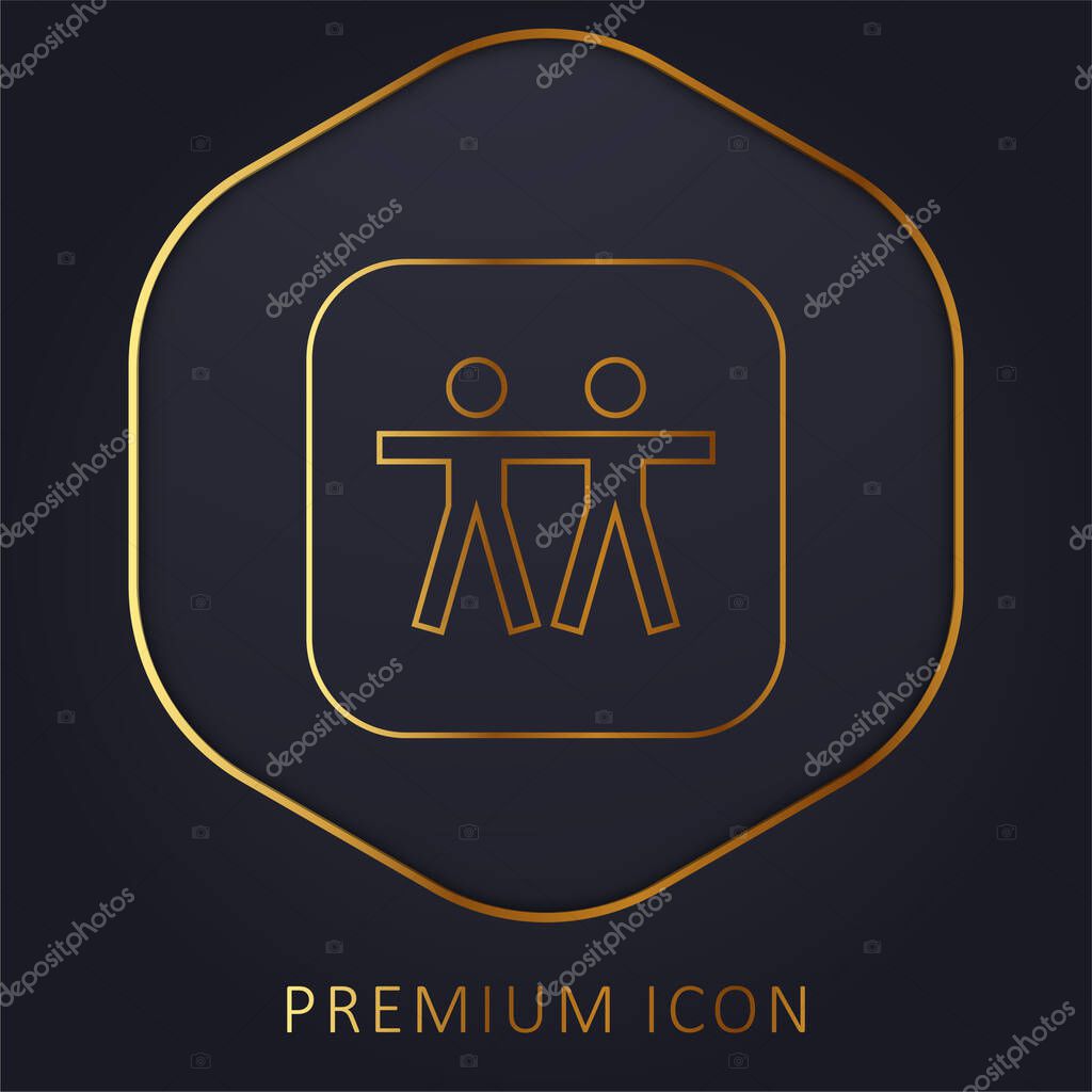 Apple golden line premium logo or icon