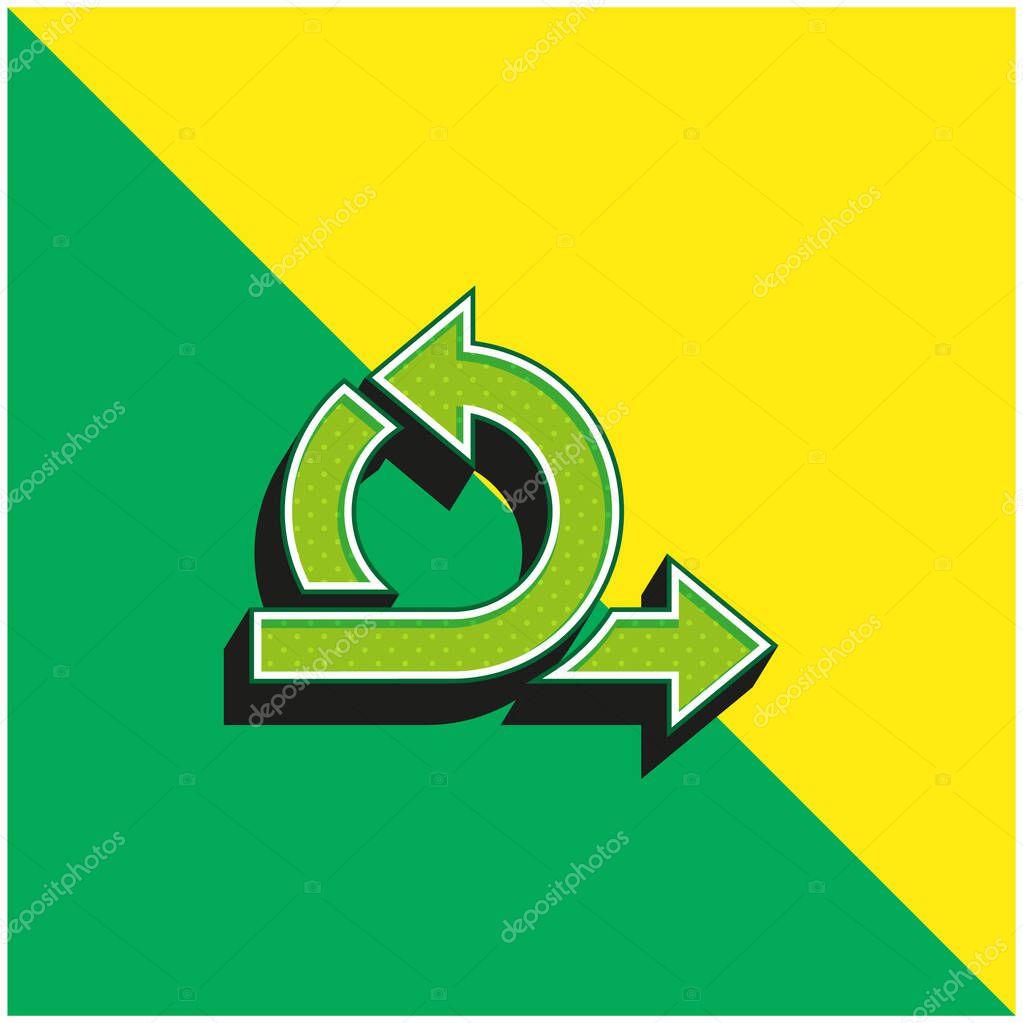 Agile Green and yellow modern 3d vector icon logo