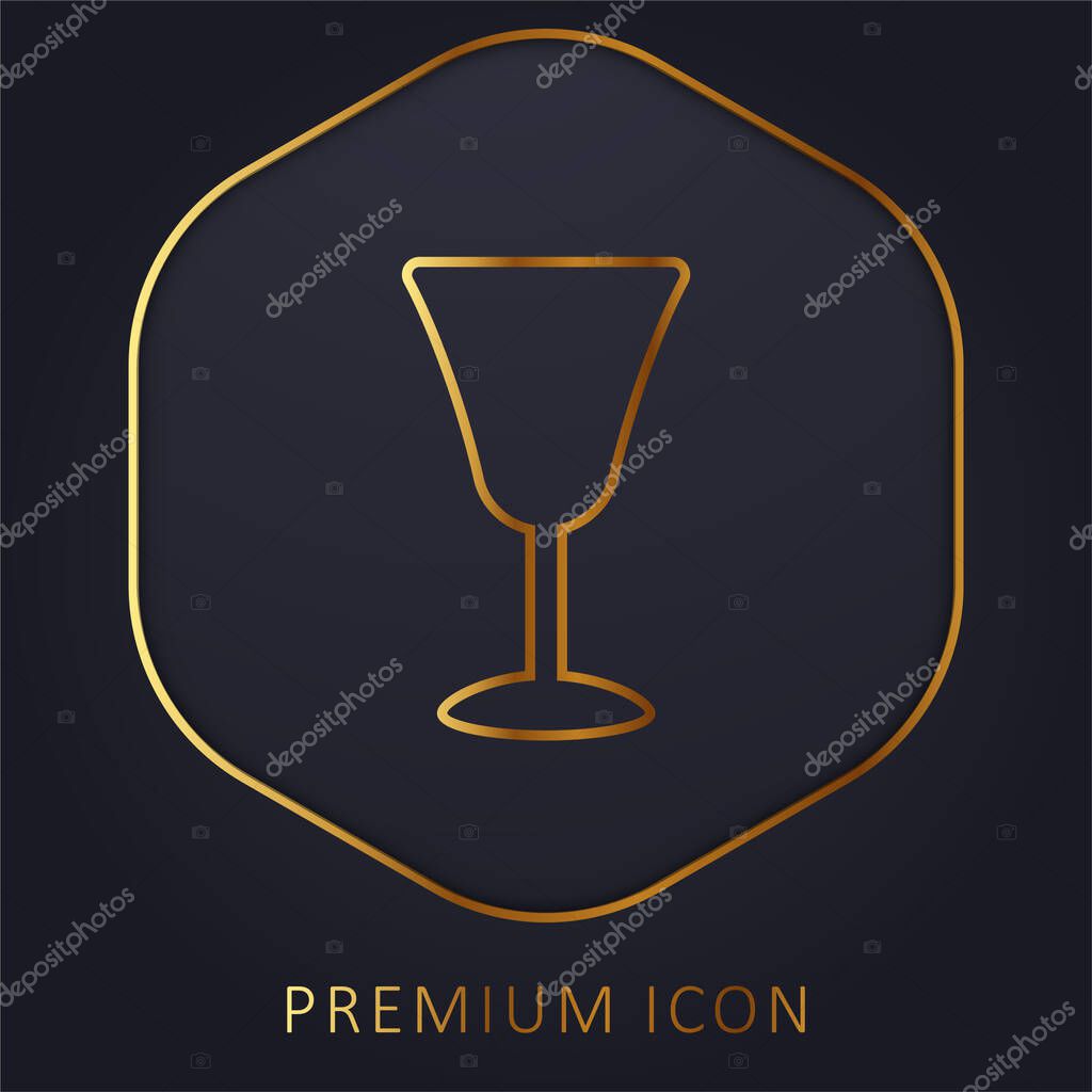 Big Goblet golden line premium logo or icon