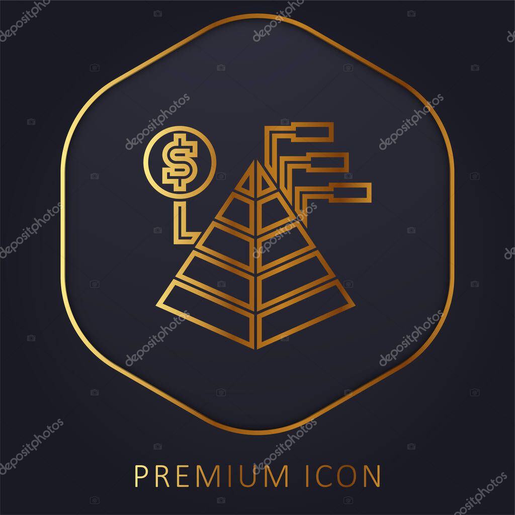 Analysis golden line premium logo or icon