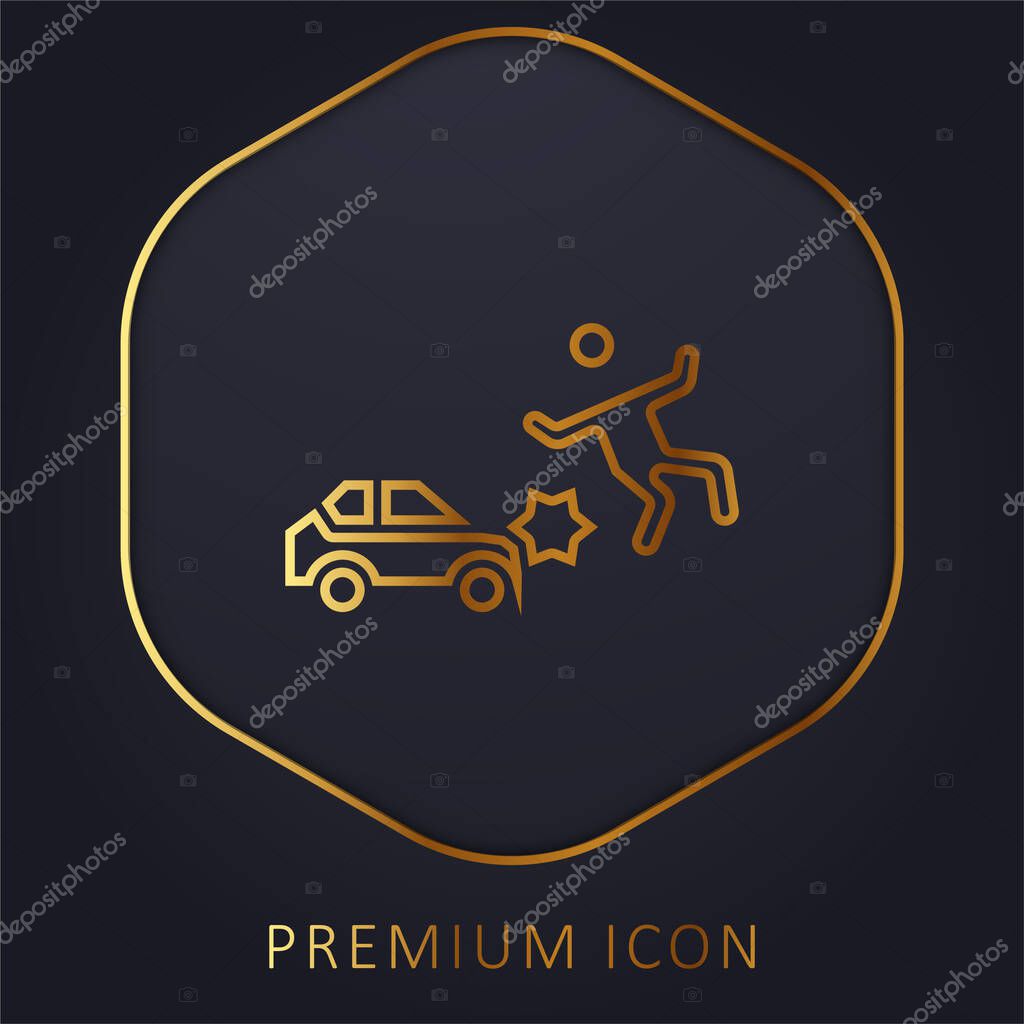 Accident golden line premium logo or icon