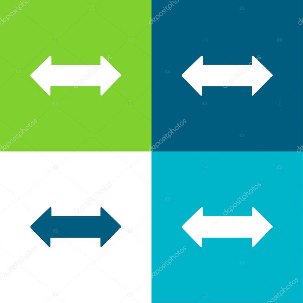 Bidirectional Arrow Flat four color minimal icon set