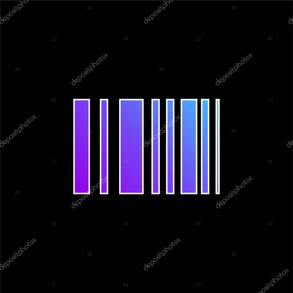Barcode blue gradient vector icon