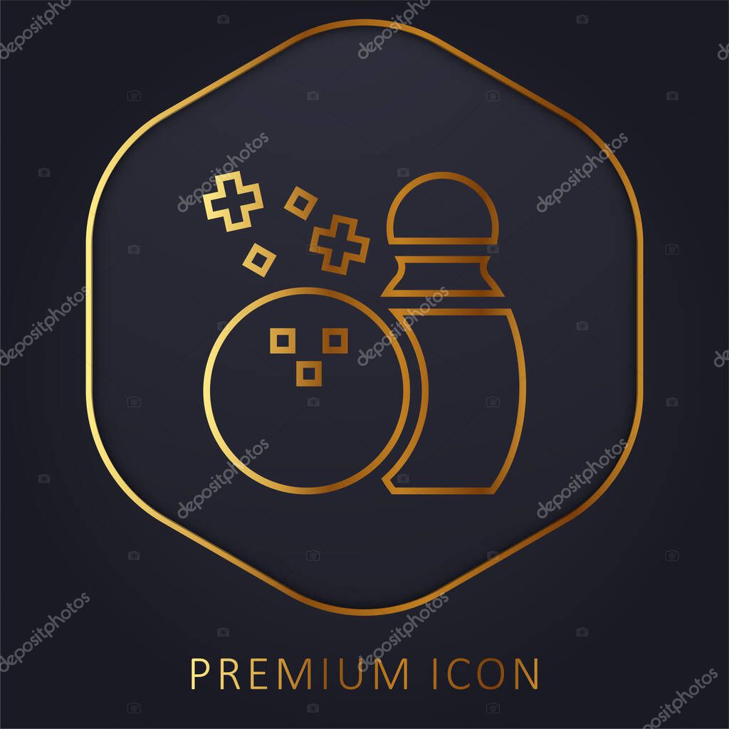 Bowling golden line premium logo or icon