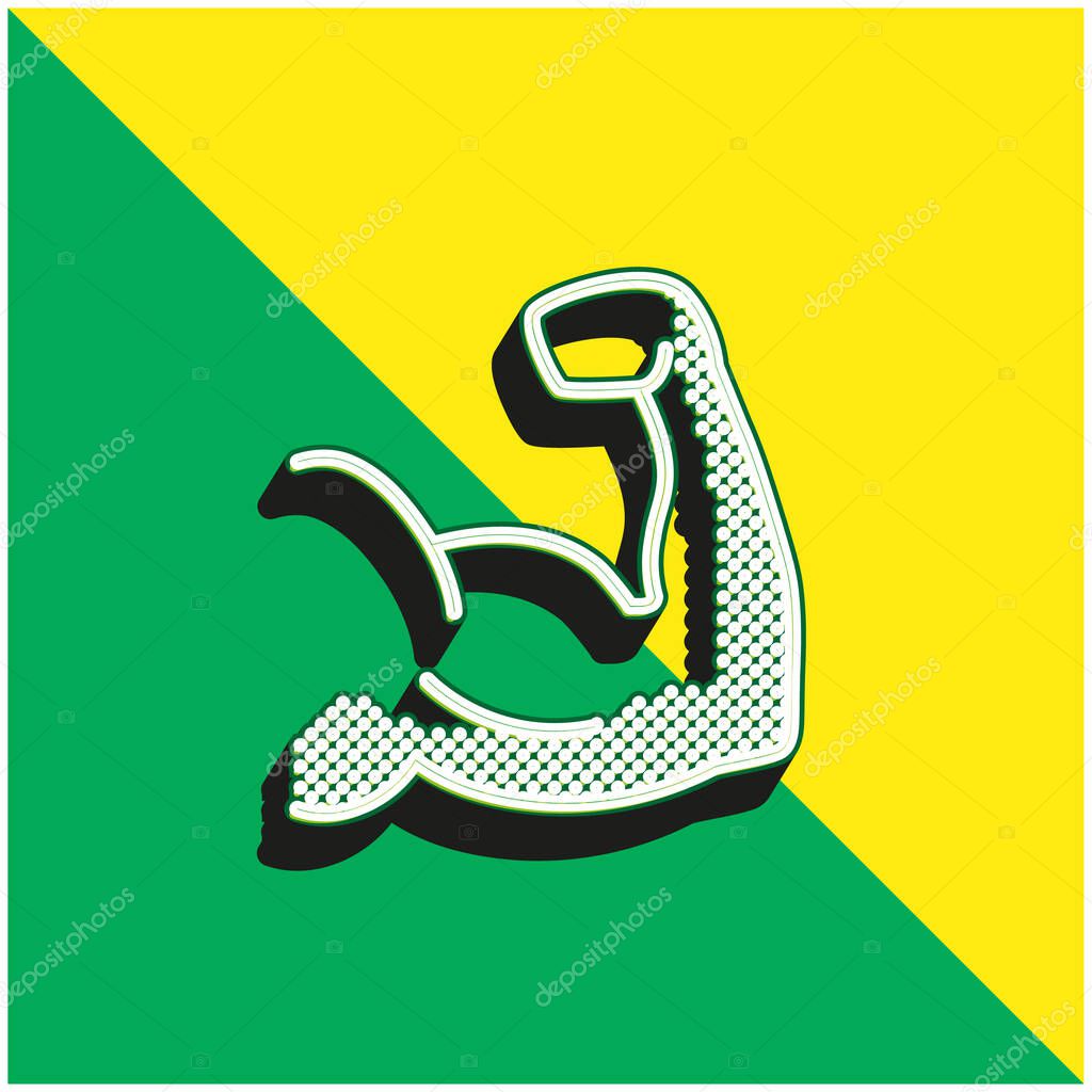 Biceps Green and yellow modern 3d vector icon logo