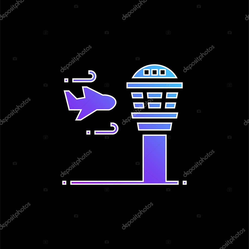 Airport blue gradient vector icon