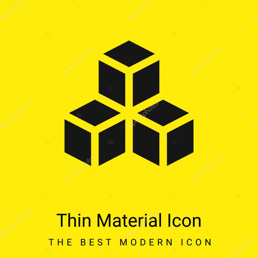 3d minimal bright yellow material icon