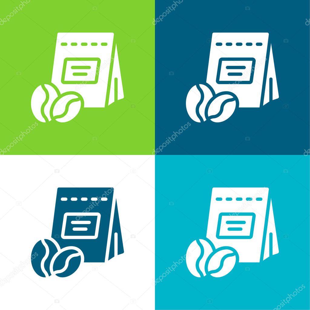Beans Flat four color minimal icon set