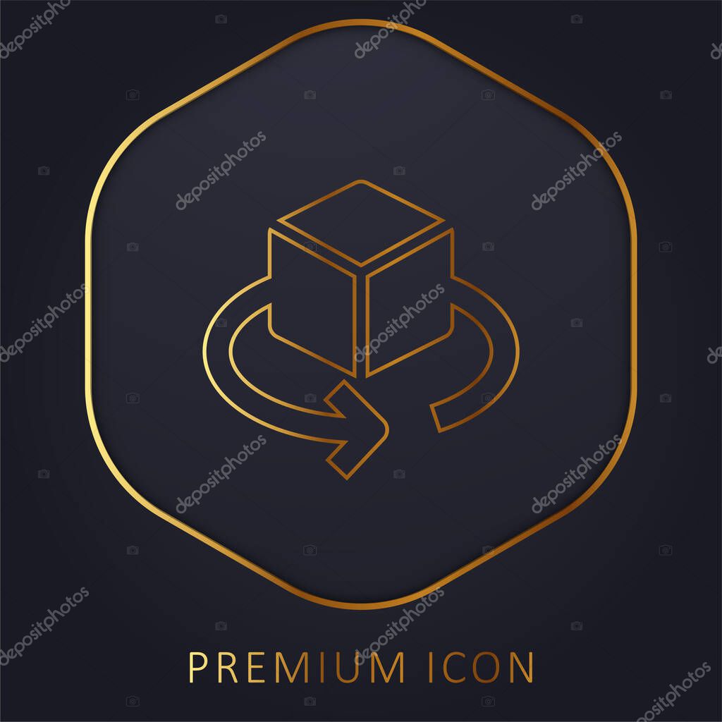 3D Design golden line premium logo or icon