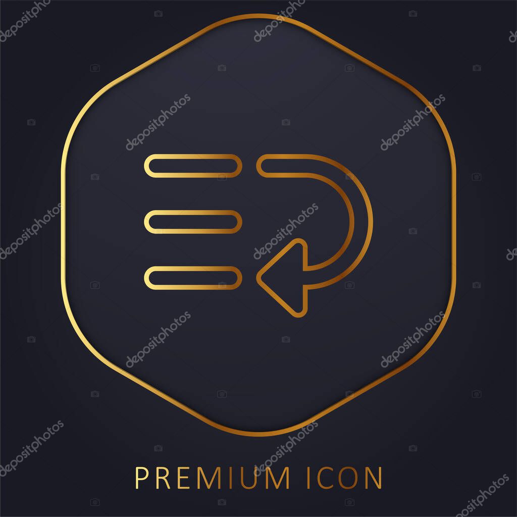 Bottom golden line premium logo or icon