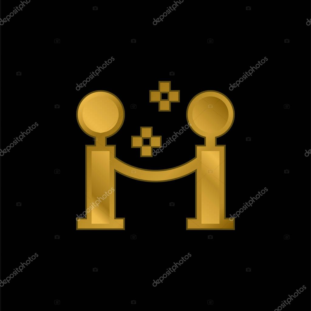 Barrier gold plated metalic icon or logo vector